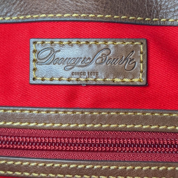 Dooney Bourke Handbag Perry Chestnut Florentine Leather Satchel Tote W/ Dust Bag - Picture 7 of 9